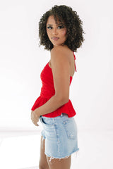Vienna Vibes Crop Top - Red