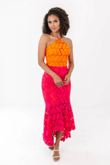 Sweet Escape Midi Dress - Pink/Orange