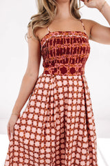 Falling Into You Midi Dress - Red