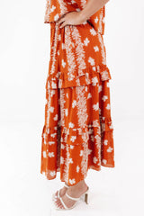The Aubrey Midi Skort - Burnt Orange