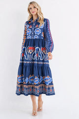 Country Club Pride Midi Dress - Navy