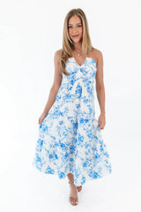 Fawn Over You Midi Dress - Blue