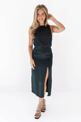 Silky Beauty Midi Dress - Black