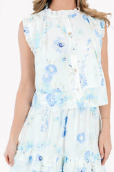 The Blakely Button Up Top - White