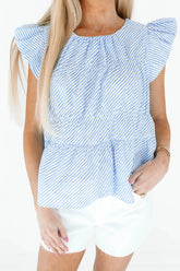 Pier Party Top - Blue Stripe