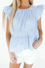 Pier Party Top - Blue Stripe