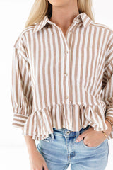 Fall Frills Top - Brown