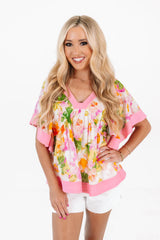 On The Sweet Side Top - Pink Floral