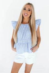 Pier Party Top - Blue Stripe