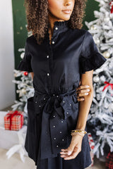The Liv Button Up Dress - Black