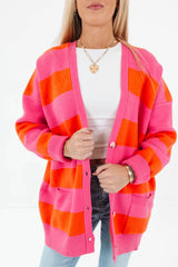 Sunset Pop Cardigan - Pink/Orange