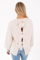 Take A Bow Sweater - Oatmeal