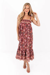 Lovers Lane Midi Dress - Wine