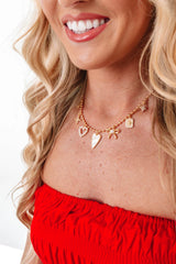 Lots Of Love Charm Necklace - Gold