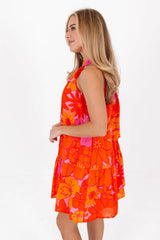 The Lizzie High Neck Dress - Orange