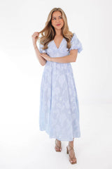 Dancing In The Rain Midi Dress - Blue Stripe