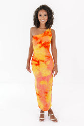 Sunset Visions Midi Dress - Orange