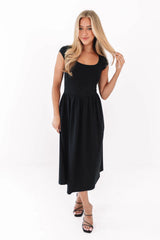 Basically Fall Midi Dress - Black