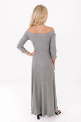 Grey Skies Midi Sweater Dress - Grey