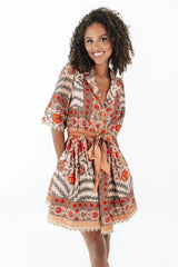 Catch My Fall Dress - Rust