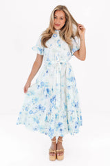 The Blakely Button Up Midi Dress - White