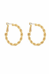 Twist And Shout Hoop Earrings - Gold