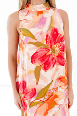 Peach Sorbet Midi Dress - Pink