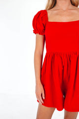 Ready To Run Romper - Red