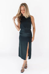 Silky Beauty Midi Dress - Black