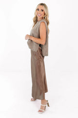 You're Hired Midi Skirt - Brown
