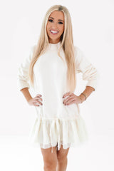 Snow Falling Sweater Dress - Cream