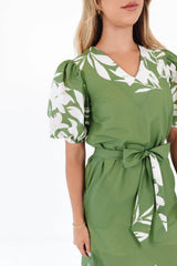 From The Ground Up Midi Dress - Green