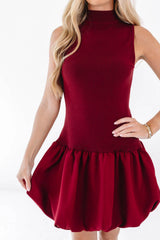 Cheerful Evening Dress - Burgundy