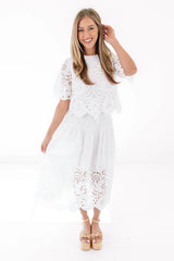 Expensive Taste Midi Skirt - White