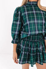The Jordyn Skort - Green Plaid