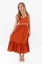 The Riley Midi Dress - Burnt Orange