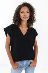 Take Me Serious Sweater Vest - Black