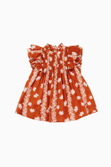 The Aubrey Pleated Tween Top - Burnt Orange