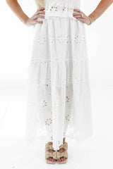 Twice As Nice Midi Skirt - White