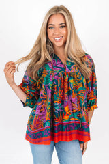 The Asher Puff Sleeve Tunic - Multi