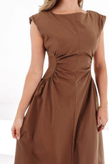 Everyday Ease Midi Dress - Brown