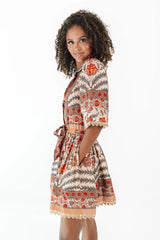 Catch My Fall Dress - Rust