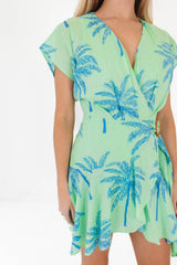 The Isla Wrap Romper - Green