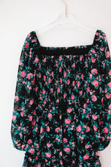Flower Power Tween Dress - Black