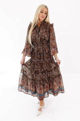 By The Books Midi Dress - Brown