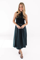 Winter Luxe Midi Dress - Black
