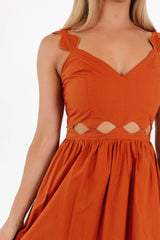 The Riley Midi Dress - Burnt Orange