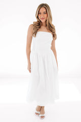 Engagement Season Midi Dress - White