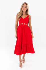 The Riley Midi Dress - Red