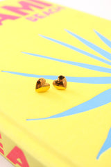 The Bubble Heart Studs - Gold
